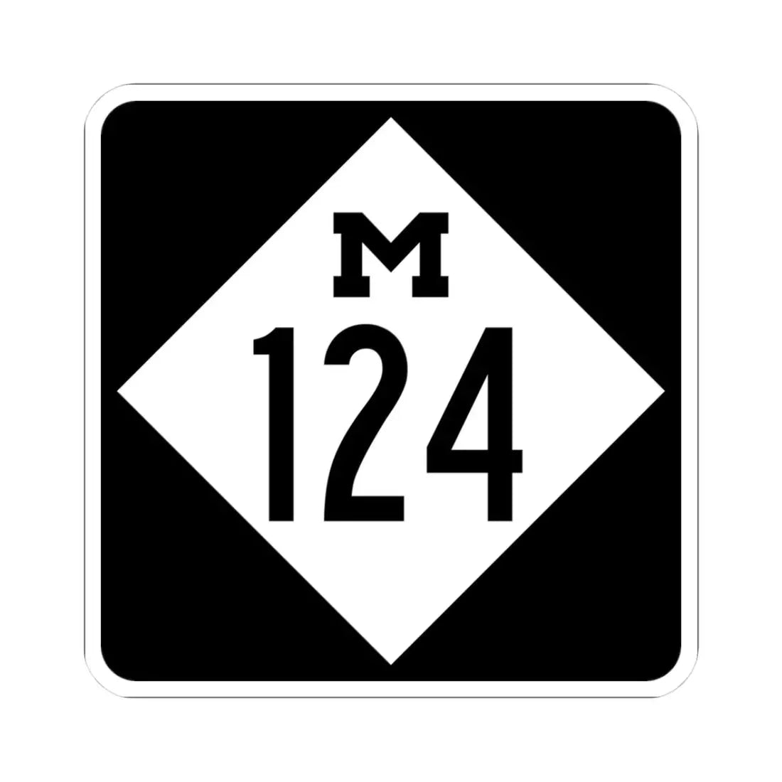 M-124 (Michigan) (Road Sign) STICKER Vinyl Kiss-Cut Decal 3 Inch White - The Sticker Space