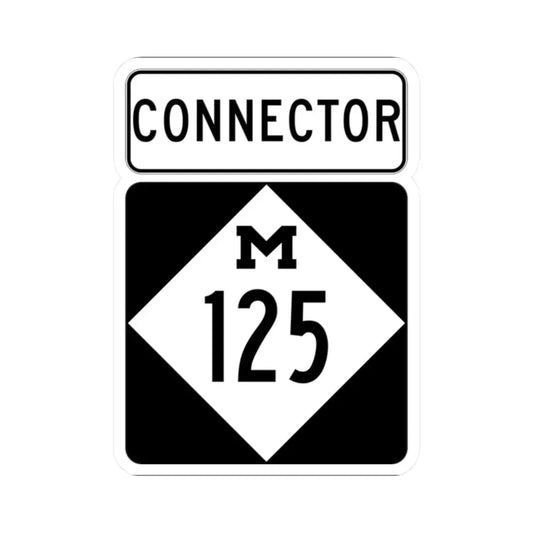M-125Conn (Michigan) (Road Sign) STICKER Vinyl Kiss-Cut Decal 2 Inch White - The Sticker Space