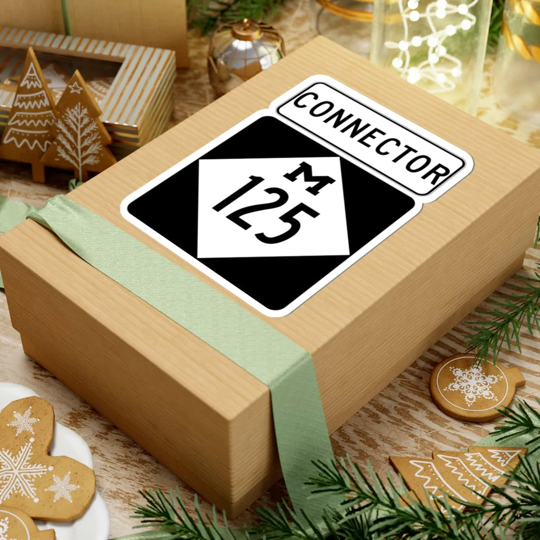 M-125Conn (Michigan) (Road Sign) STICKER Vinyl Kiss-Cut Decal - The Sticker Space