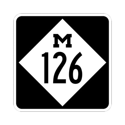M-126 (Michigan) (Road Sign) STICKER Vinyl Kiss-Cut Decal 4 Inch White - The Sticker Space