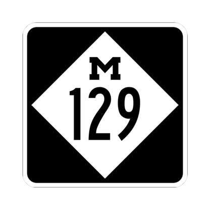 M-129 (Michigan) (Road Sign) STICKER Vinyl Kiss-Cut Decal 3 Inch White - The Sticker Space
