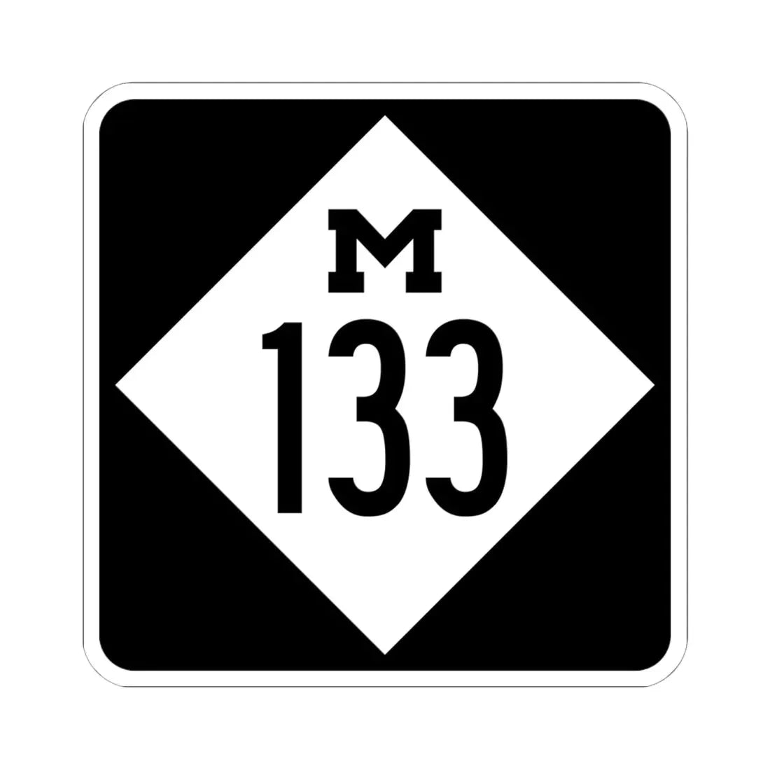 M-133 (Michigan) (Road Sign) STICKER Vinyl Kiss-Cut Decal 6 Inch White - The Sticker Space