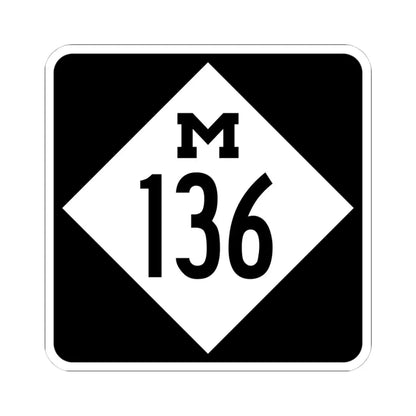 M-136 (Michigan) (Road Sign) STICKER Vinyl Kiss-Cut Decal 4 Inch White - The Sticker Space