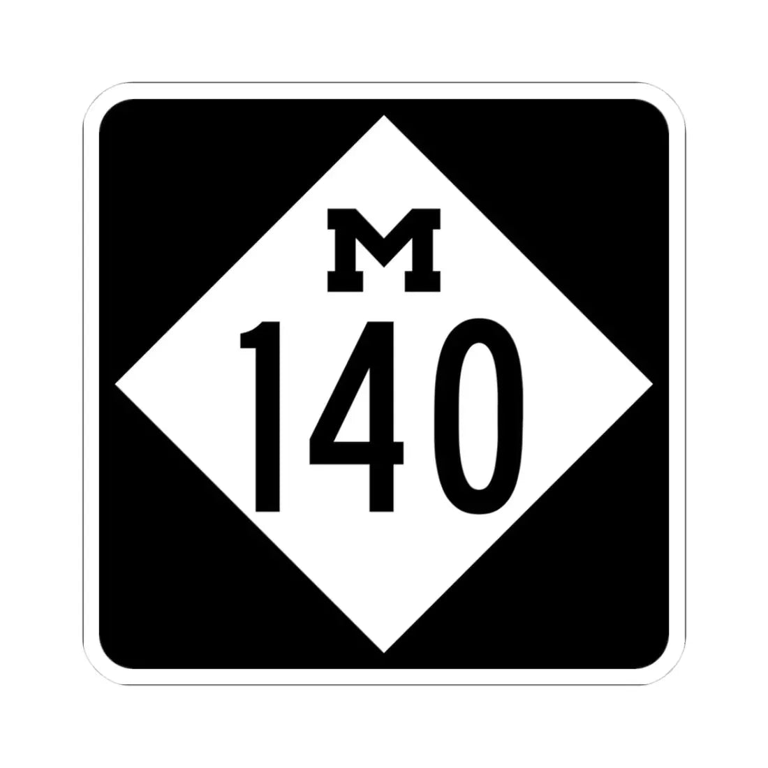 M-140 (Michigan) (Road Sign) STICKER Vinyl Kiss-Cut Decal 3 Inch White - The Sticker Space