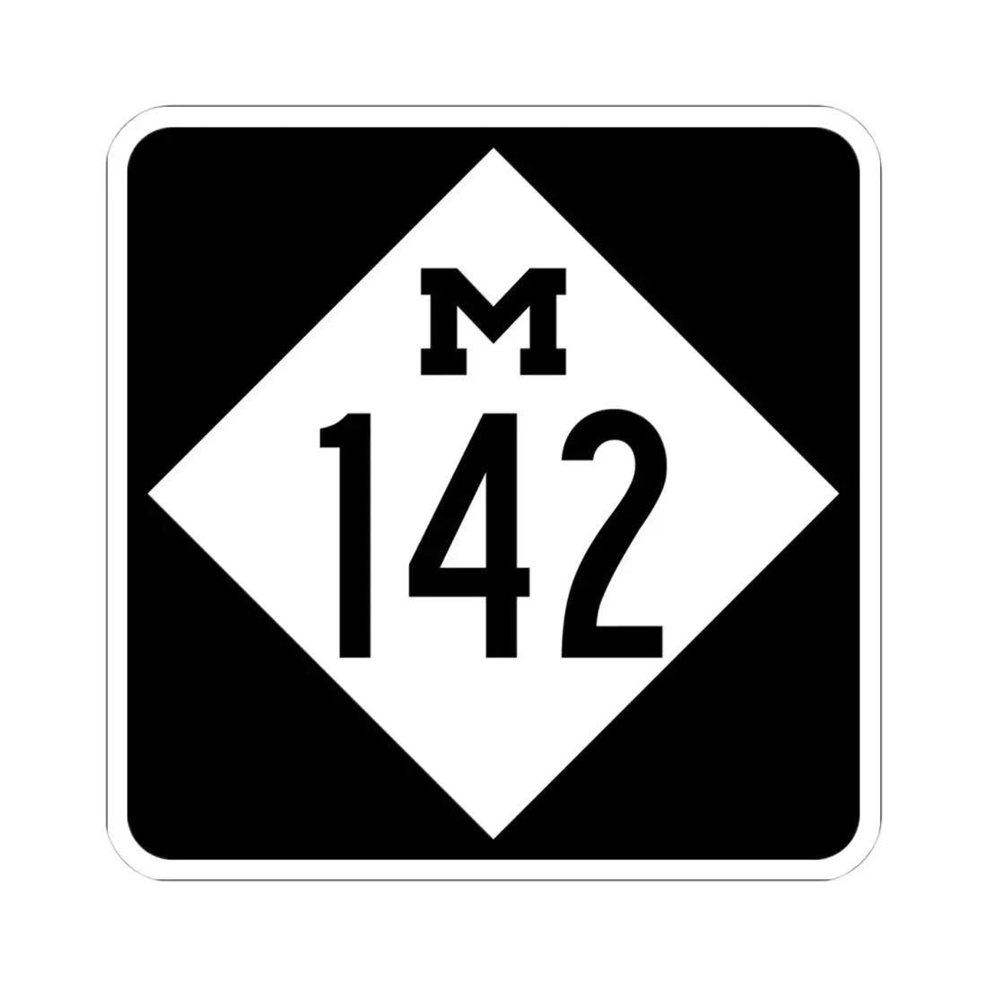 M-142 (Michigan) (Road Sign) STICKER Vinyl Kiss-Cut Decal 4 Inch White - The Sticker Space