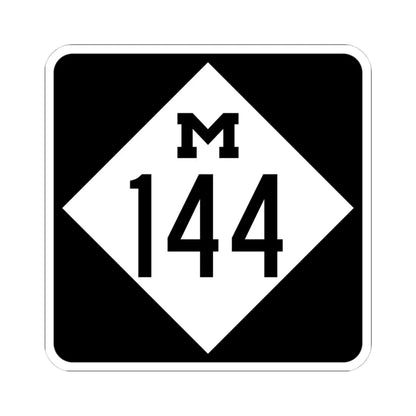 M-144 (Michigan) (Road Sign) STICKER Vinyl Kiss-Cut Decal 4 Inch White - The Sticker Space