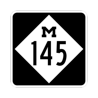 M-145 (Michigan) (Road Sign) STICKER Vinyl Kiss-Cut Decal 3 Inch White - The Sticker Space
