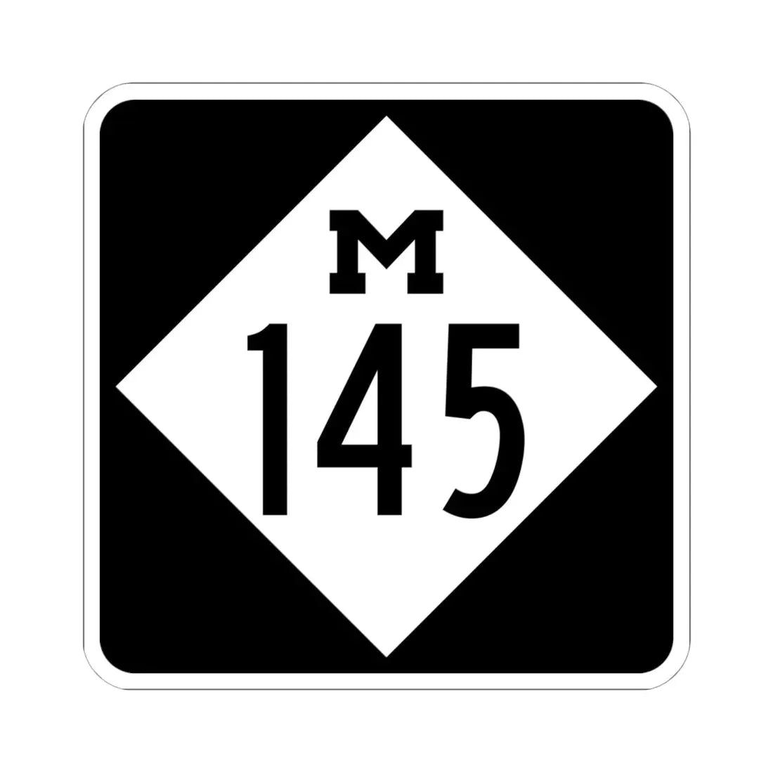 M-145 (Michigan) (Road Sign) STICKER Vinyl Kiss-Cut Decal 6 Inch White - The Sticker Space