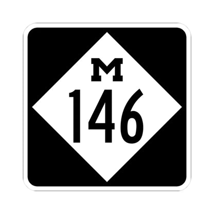 M-146 (Michigan) (Road Sign) STICKER Vinyl Kiss-Cut Decal 3 Inch White - The Sticker Space