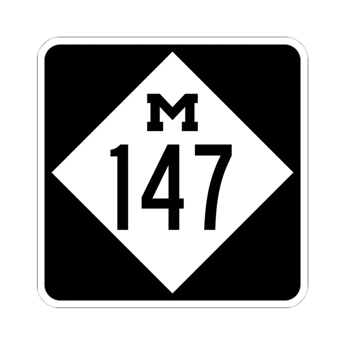 M-147 (Michigan) (Road Sign) STICKER Vinyl Kiss-Cut Decal 6 Inch White - The Sticker Space