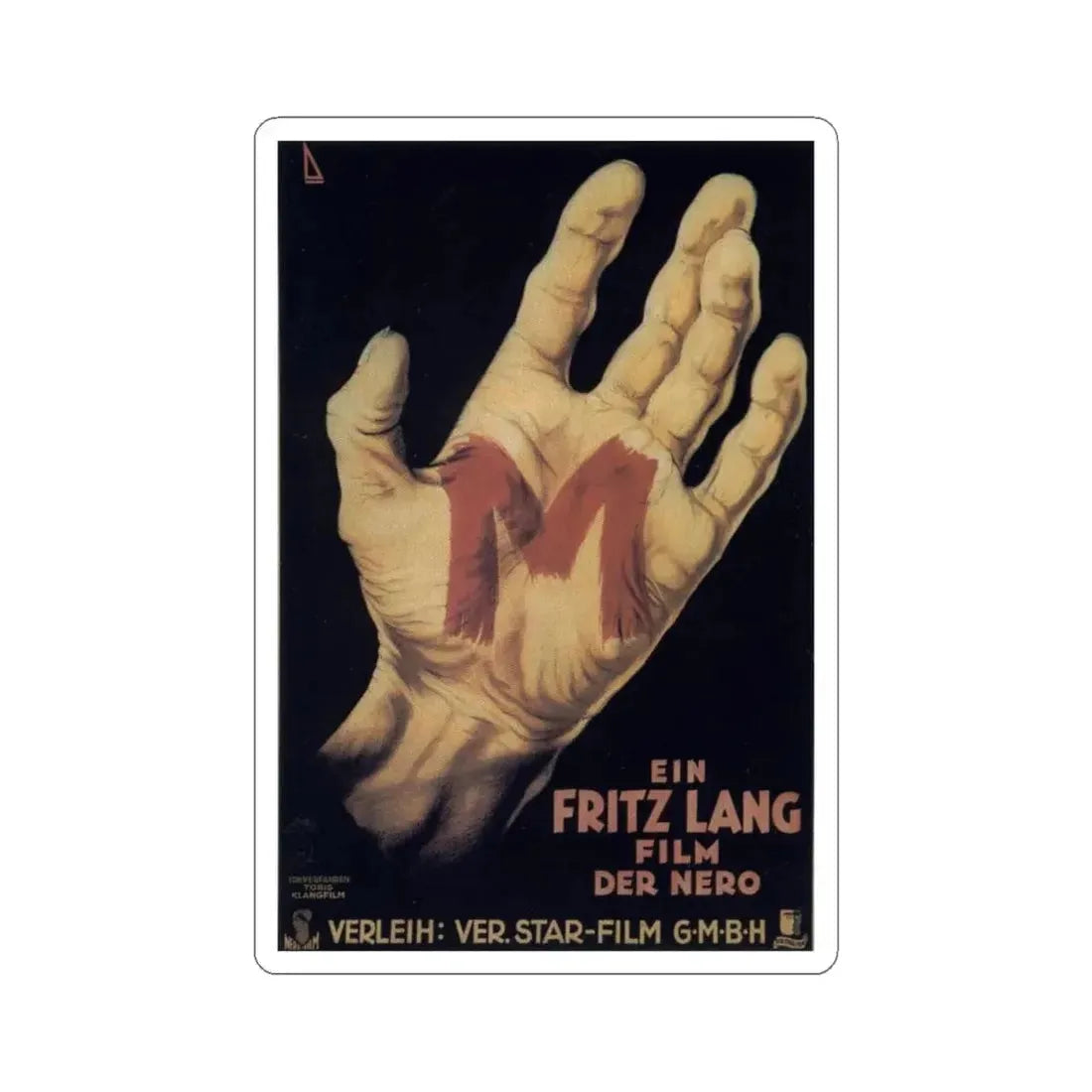 M 1931 Movie Poster - STICKER Vinyl Kiss-Cut Decal 6 Inch White - The Sticker Space