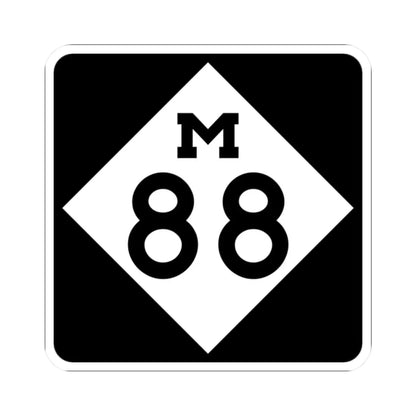 M-88 (Michigan) (Road Sign) STICKER Vinyl Kiss-Cut Decal 2 Inch White - The Sticker Space