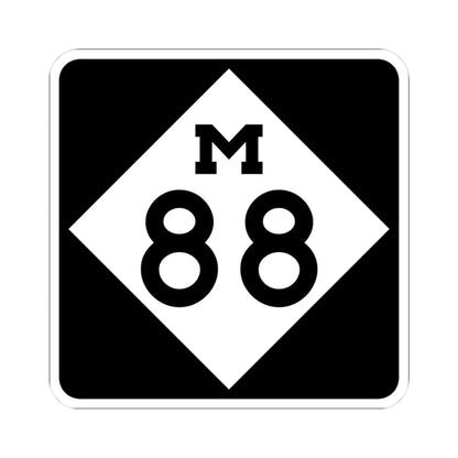 M-88 (Michigan) (Road Sign) STICKER Vinyl Kiss-Cut Decal 3 Inch White - The Sticker Space