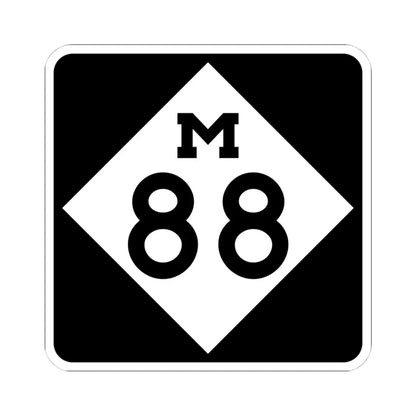 M-88 (Michigan) (Road Sign) STICKER Vinyl Kiss-Cut Decal 4 Inch White - The Sticker Space