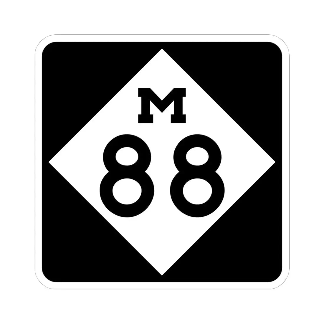 M-88 (Michigan) (Road Sign) STICKER Vinyl Kiss-Cut Decal - The Sticker Space