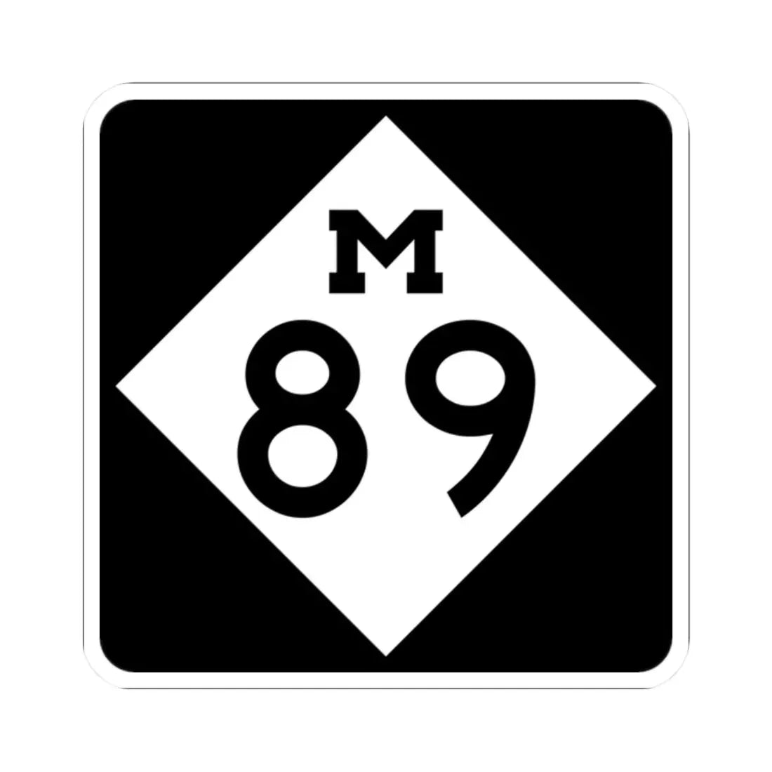 M-89 (Michigan) (Road Sign) STICKER Vinyl Kiss-Cut Decal 2 Inch White - The Sticker Space