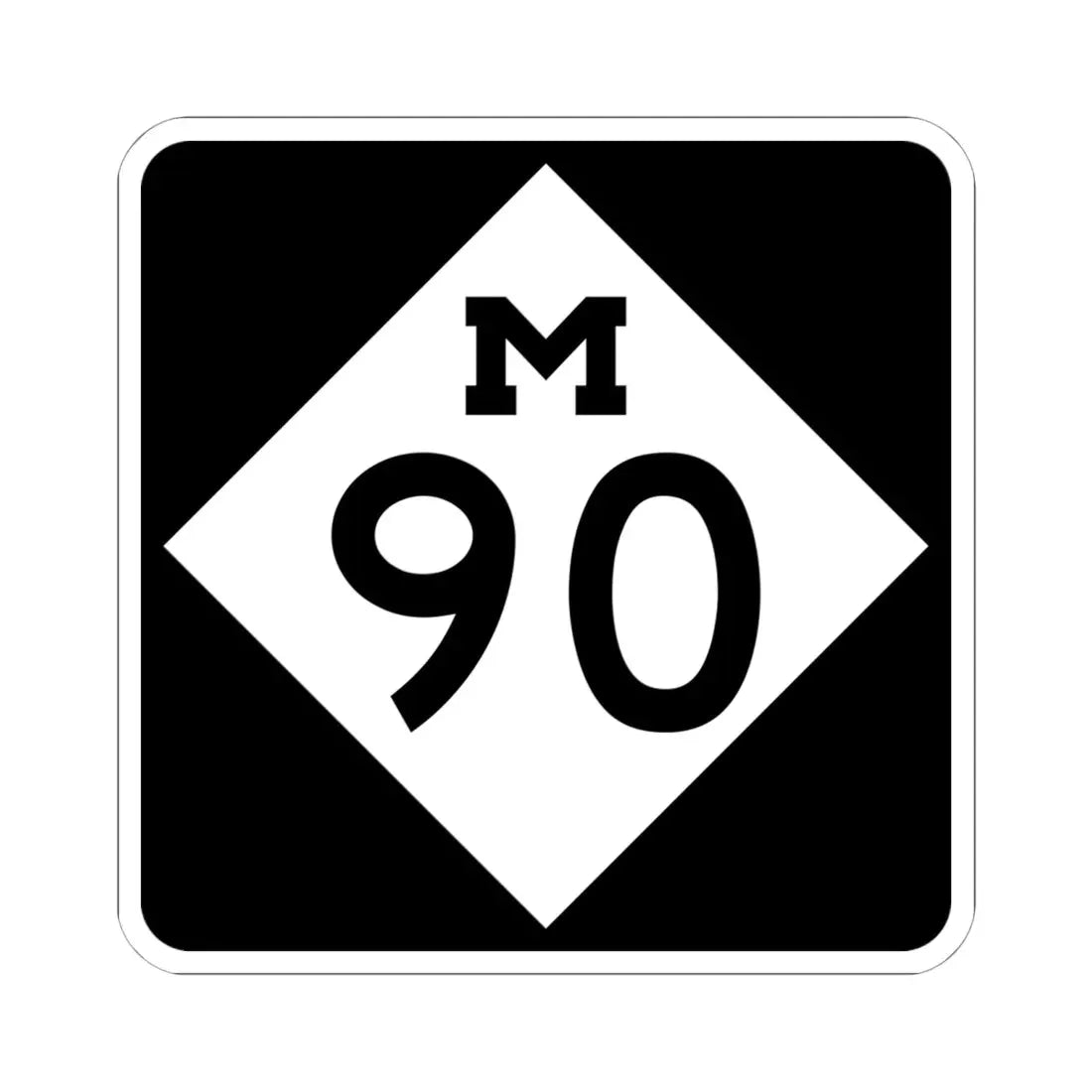 M-90 (Michigan) (Road Sign) STICKER Vinyl Kiss-Cut Decal 6 Inch White - The Sticker Space