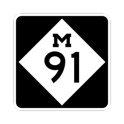 M-91 (Michigan) (Road Sign) STICKER Vinyl Kiss-Cut Decal 3 Inch White - The Sticker Space