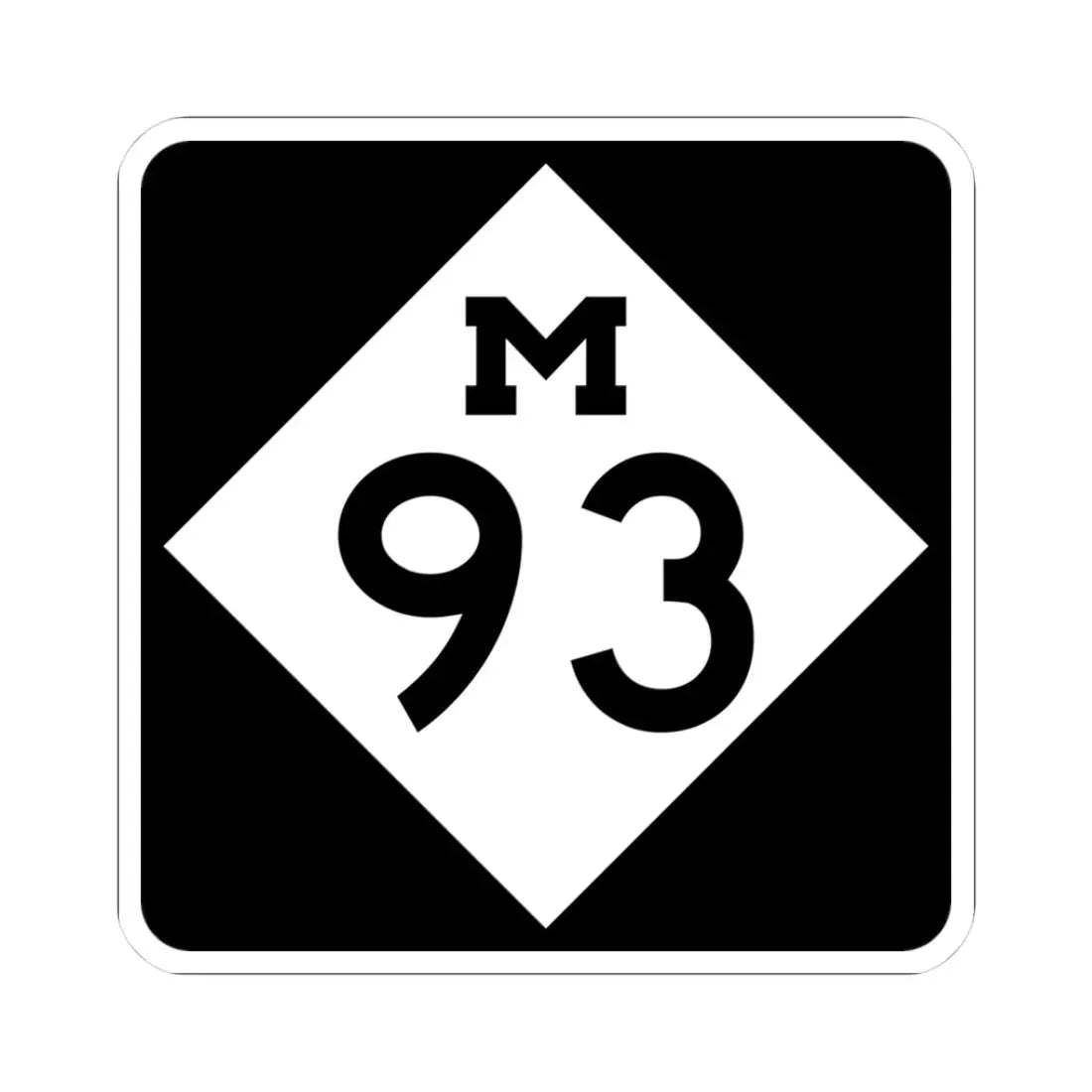 M-93 (Michigan) (Road Sign) STICKER Vinyl Kiss-Cut Decal 3 Inch White - The Sticker Space