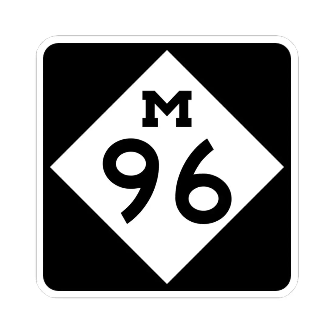 M-96 (Michigan) (Road Sign) STICKER Vinyl Kiss-Cut Decal 3 Inch White - The Sticker Space