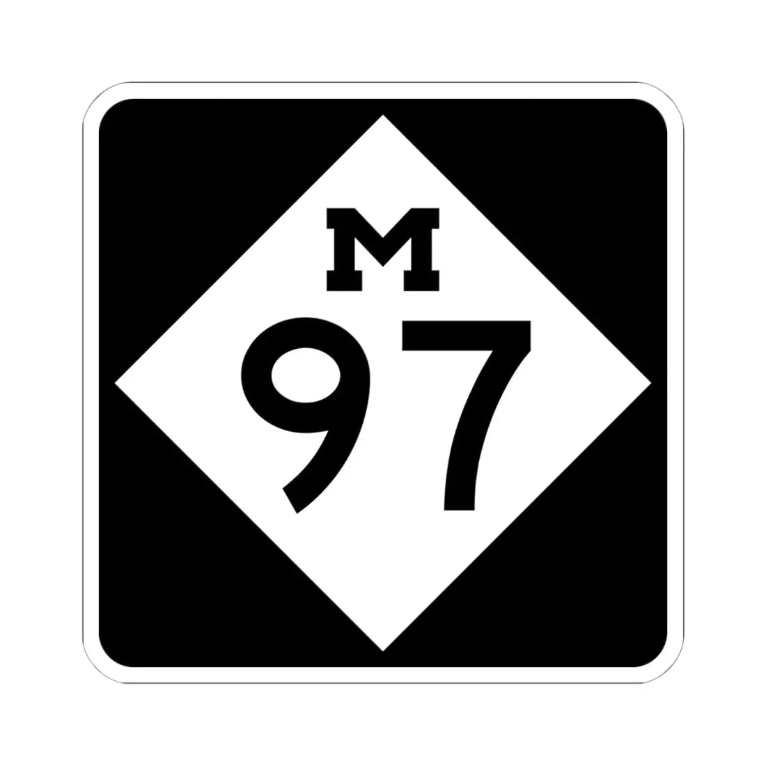 M-97 (Michigan) (Road Sign) STICKER Vinyl Kiss-Cut Decal 6 Inch White - The Sticker Space