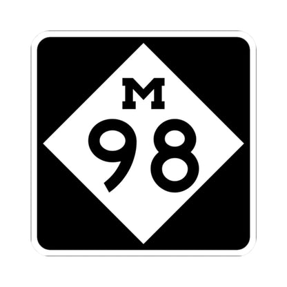 M-98 (Michigan) (Road Sign) STICKER Vinyl Kiss-Cut Decal 2 Inch White - The Sticker Space
