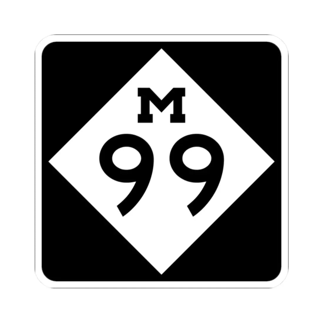 M-99 (Michigan) (Road Sign) STICKER Vinyl Kiss-Cut Decal 2 Inch White - The Sticker Space