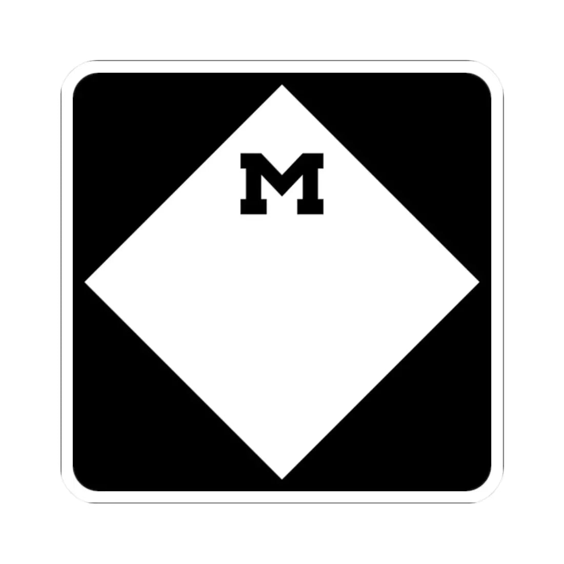 M-Blank (Michigan) (Road Sign) STICKER Vinyl Kiss-Cut Decal 2 Inch White - The Sticker Space