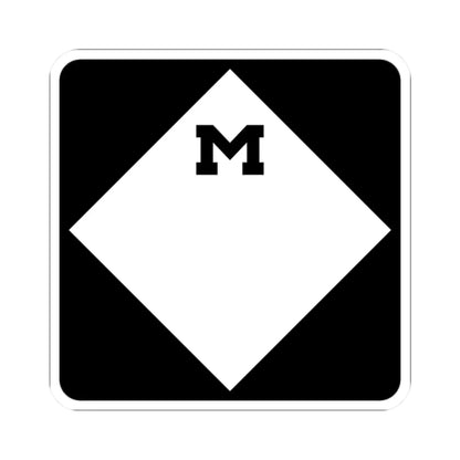 M-Blank (Michigan) (Road Sign) STICKER Vinyl Kiss-Cut Decal 2 Inch White - The Sticker Space