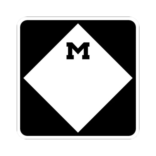 M-Blank (Michigan) (Road Sign) STICKER Vinyl Kiss-Cut Decal 2 Inch White - The Sticker Space