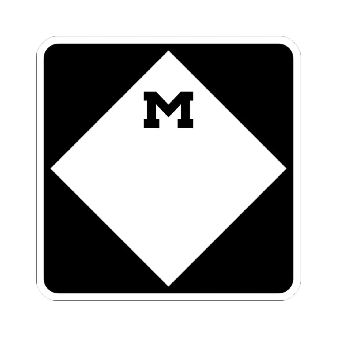M-Blank (Michigan) (Road Sign) STICKER Vinyl Kiss-Cut Decal 3 Inch White - The Sticker Space