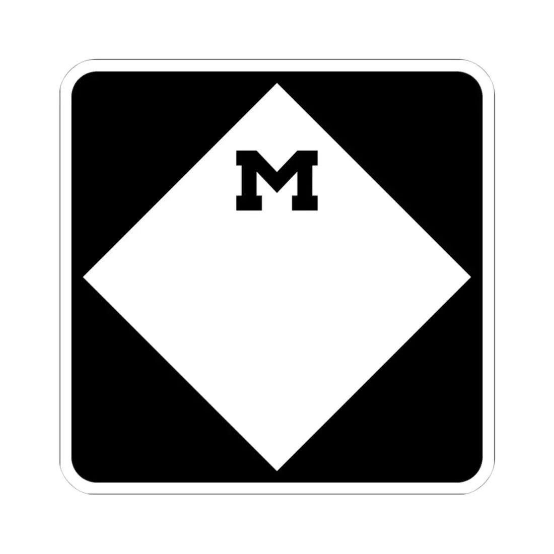 M-Blank (Michigan) (Road Sign) STICKER Vinyl Kiss-Cut Decal 4 Inch White - The Sticker Space