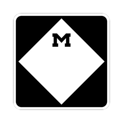 M-Blank (Michigan) (Road Sign) STICKER Vinyl Kiss-Cut Decal 4 Inch White - The Sticker Space