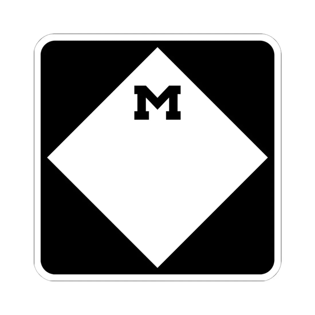 M-Blank (Michigan) (Road Sign) STICKER Vinyl Kiss-Cut Decal 6 Inch White - The Sticker Space