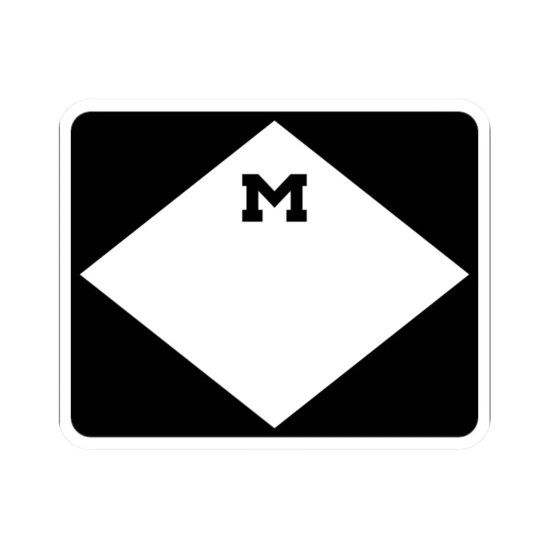 M-Blank3 (Michigan) (Road Sign) STICKER Vinyl Kiss-Cut Decal 2 Inch White - The Sticker Space