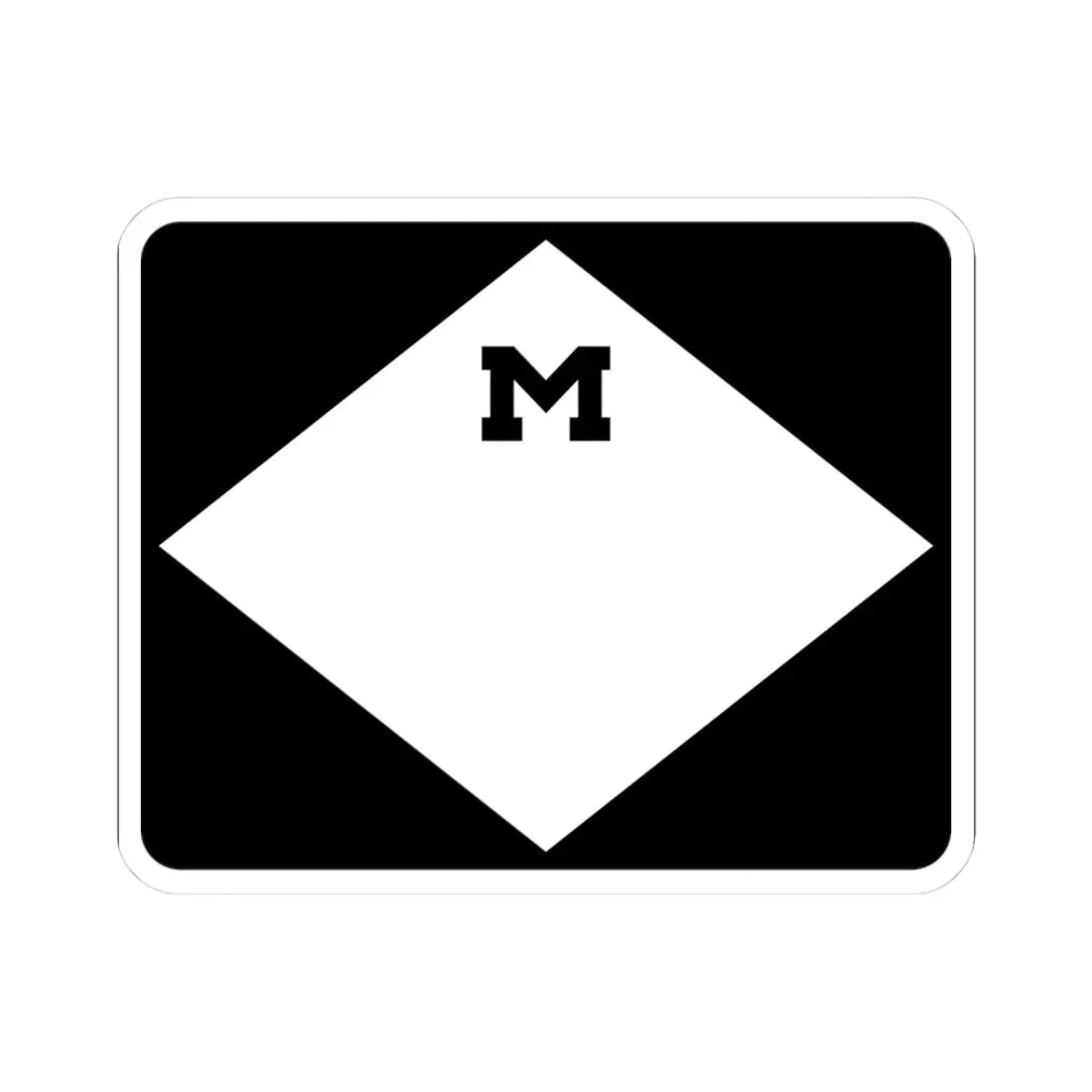 M-Blank3 (Michigan) (Road Sign) STICKER Vinyl Kiss-Cut Decal 3 Inch White - The Sticker Space