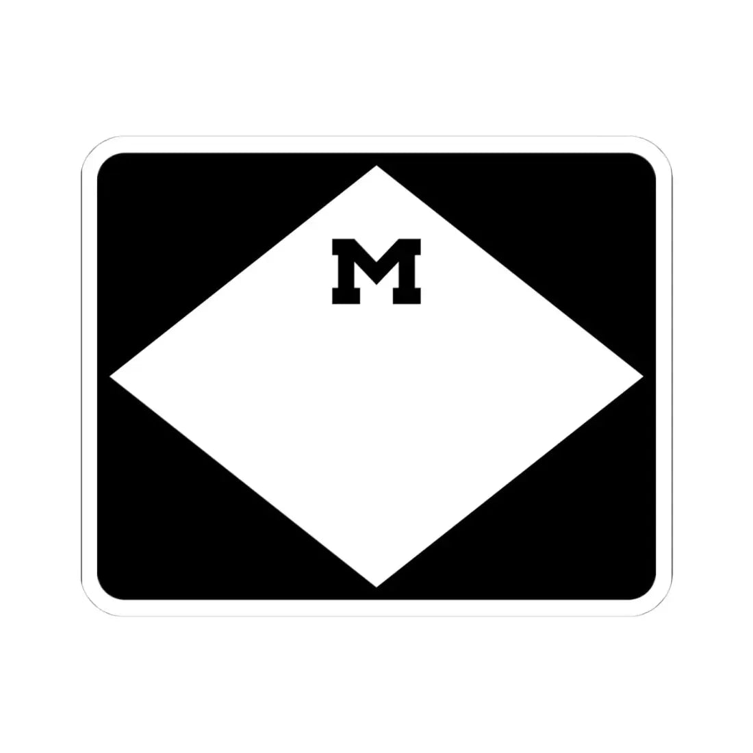 M-Blank3 (Michigan) (Road Sign) STICKER Vinyl Kiss-Cut Decal 4 Inch White - The Sticker Space