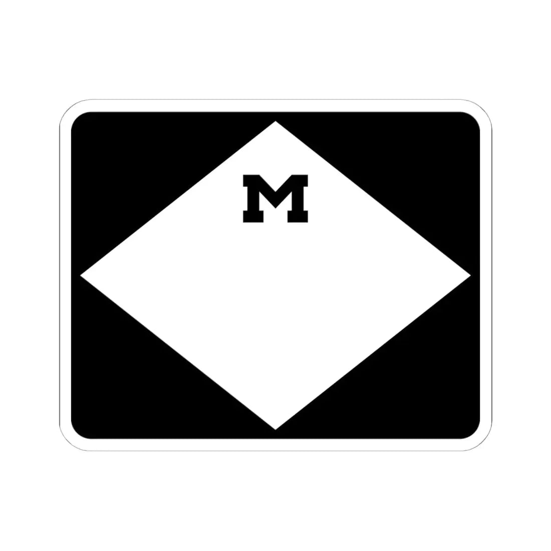 M-Blank3 (Michigan) (Road Sign) STICKER Vinyl Kiss-Cut Decal 6 Inch White - The Sticker Space