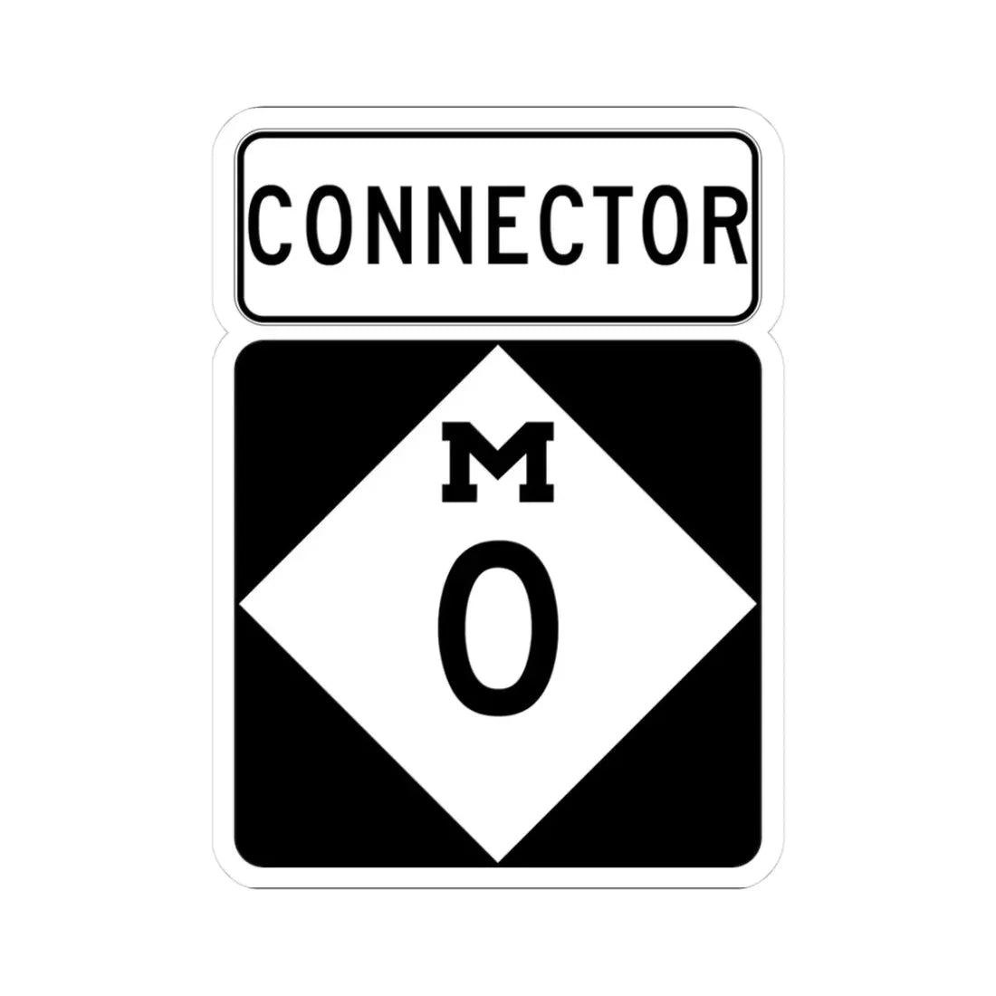 M-TempConn (Michigan) (Road Sign) STICKER Vinyl Kiss-Cut Decal 3 Inch White - The Sticker Space