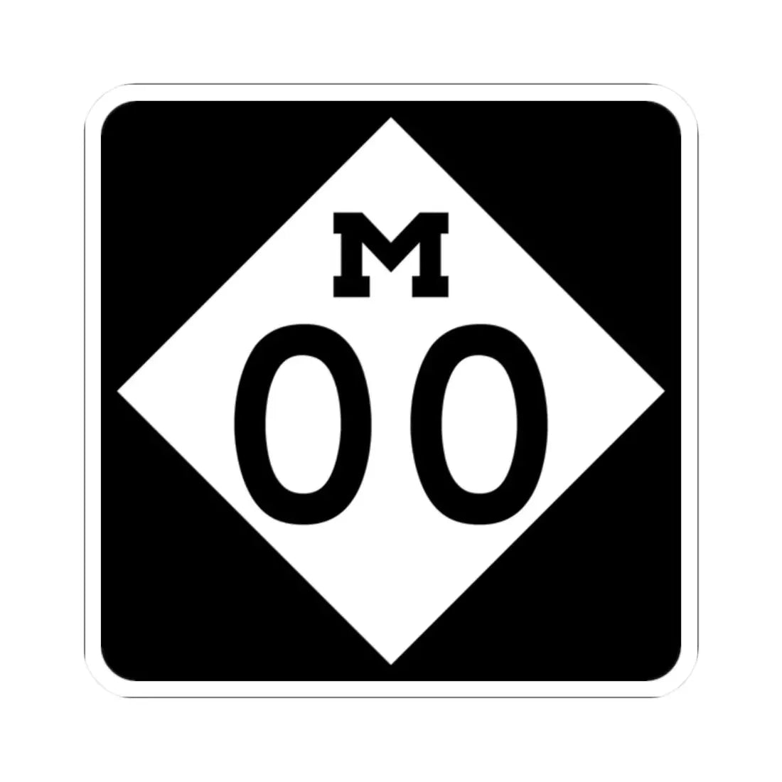 M-Template (Michigan) (Road Sign) STICKER Vinyl Kiss-Cut Decal 2 Inch White - The Sticker Space