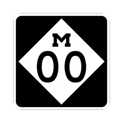 M-Template (Michigan) (Road Sign) STICKER Vinyl Kiss-Cut Decal 2 Inch White - The Sticker Space
