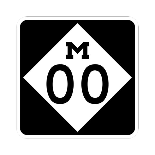 M-Template (Michigan) (Road Sign) STICKER Vinyl Kiss-Cut Decal 2 Inch White - The Sticker Space