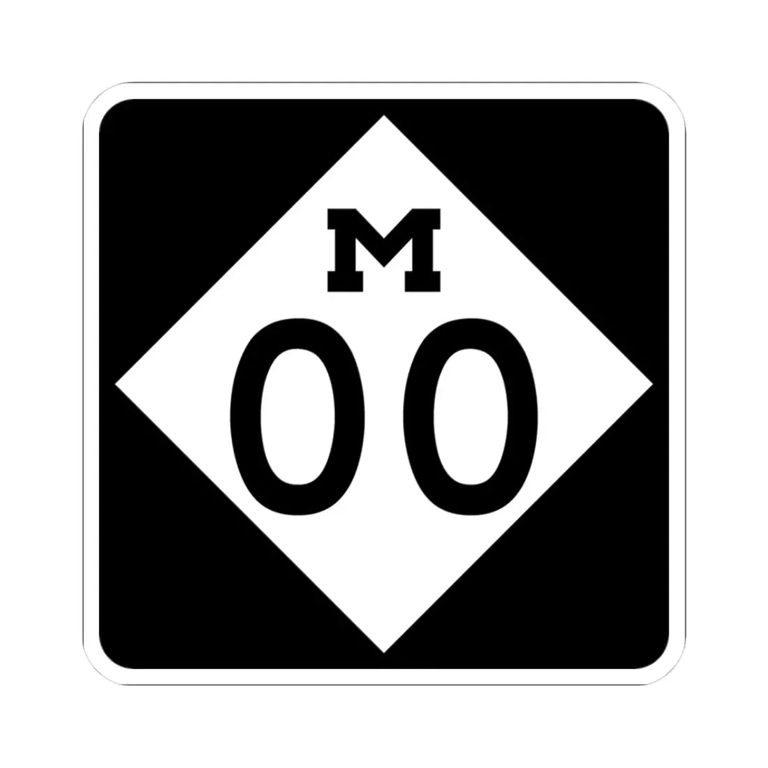 M-Template (Michigan) (Road Sign) STICKER Vinyl Kiss-Cut Decal 3 Inch White - The Sticker Space