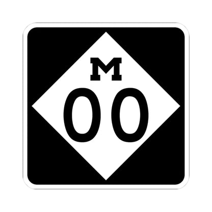 M-Template (Michigan) (Road Sign) STICKER Vinyl Kiss-Cut Decal 3 Inch White - The Sticker Space