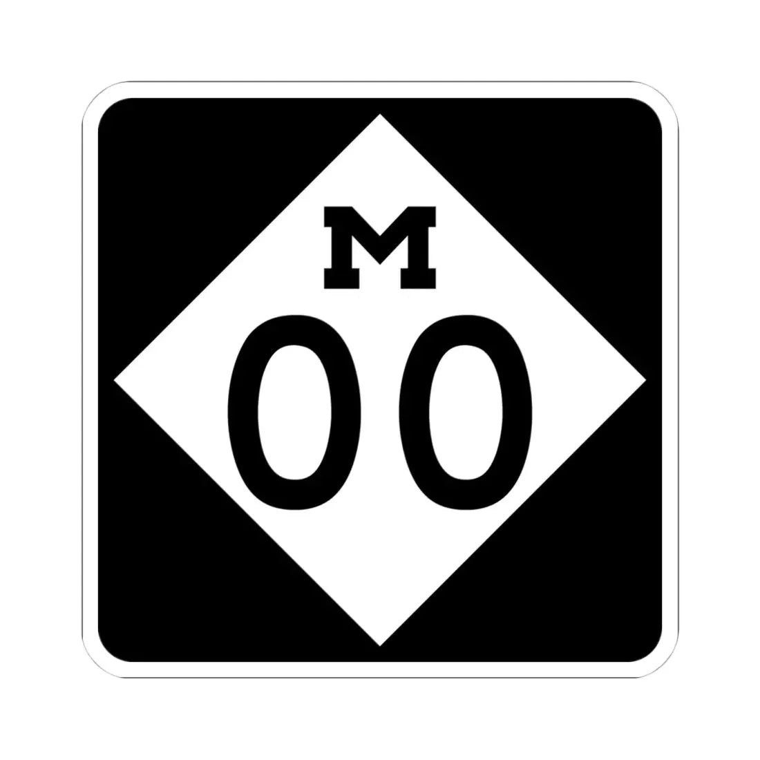 M-Template (Michigan) (Road Sign) STICKER Vinyl Kiss-Cut Decal 4 Inch White - The Sticker Space