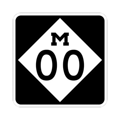M-Template (Michigan) (Road Sign) STICKER Vinyl Kiss-Cut Decal 4 Inch White - The Sticker Space
