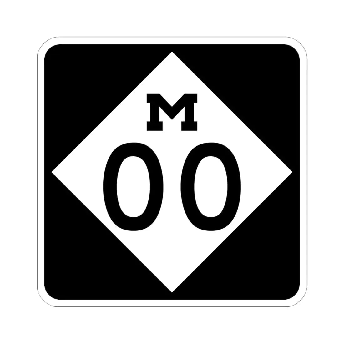 M-Template (Michigan) (Road Sign) STICKER Vinyl Kiss-Cut Decal 6 Inch White - The Sticker Space