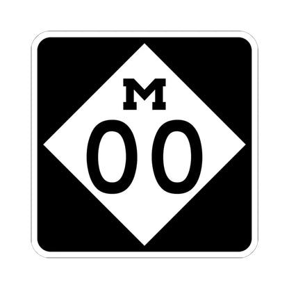 M-Template (Michigan) (Road Sign) STICKER Vinyl Kiss-Cut Decal 6 Inch White - The Sticker Space