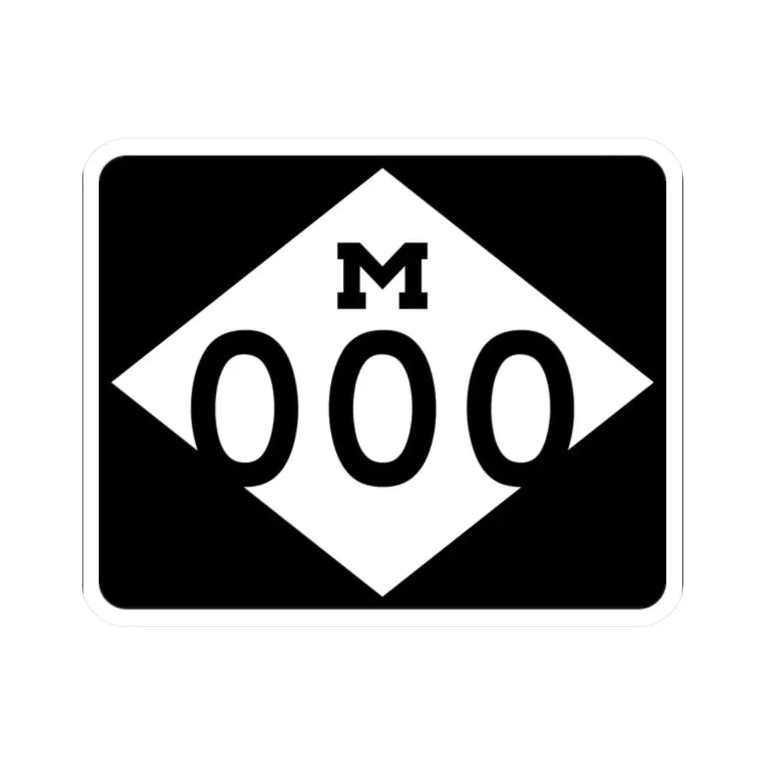 M-Template3 (Michigan) (Road Sign) STICKER Vinyl Kiss-Cut Decal 2 Inch White - The Sticker Space