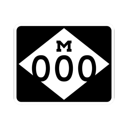 M-Template3 (Michigan) (Road Sign) STICKER Vinyl Kiss-Cut Decal 2 Inch White - The Sticker Space